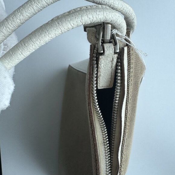 GUCCI Canvas Leather Shoulder Bag Beige Brown Hobo Style Authentic - Picture 10 of 11